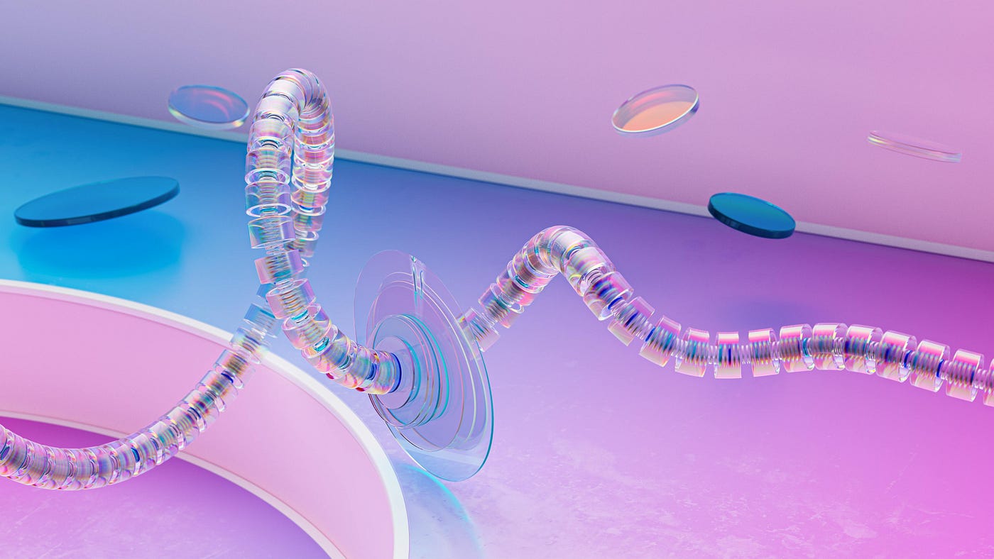 Abstract colorful shapes and curves.